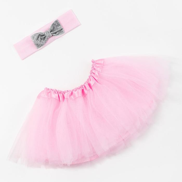 Набор для фотосессии Крошка Я "Маленькая волшебница" юбка и повязка на голову , розовый - Фото 1