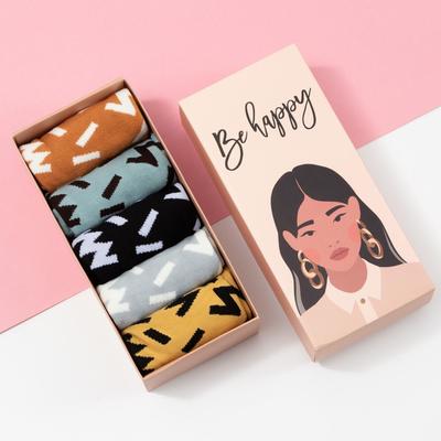 Носки женские KAFTAN Be happy, набор 5 пар, размер 35-38