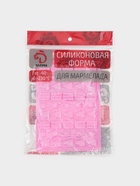 Форма для мармелада «Сладкоежка», силикон, 19.5×13.6×1 см, 45 ячеек, МИКС 6905688 - фото 319803726