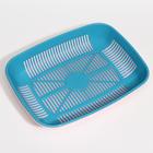 Туалет для кошек, 33.5×25×6 см, округлый, с сеткой, пластик, голубой, розовый - Фото 4