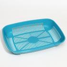 Туалет для кошек, 33.5×25×6 см, округлый, с сеткой, пластик, голубой, розовый - Фото 7