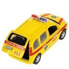 Машина металлическая «Renault Kangoo реанимация», 12 см, открываются двери и багажник, цвет желтый - фото 3978656