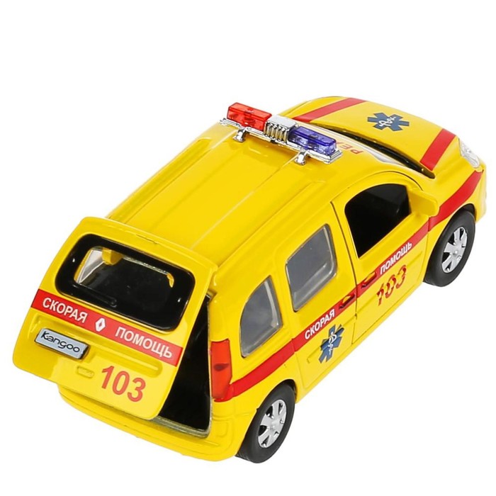 Машина металлическая «Renault Kangoo реанимация», 12 см, открываются двери и багажник, цвет желтый - фото 1905822272