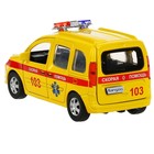Машина металлическая «Renault Kangoo реанимация», 12 см, открываются двери и багажник, цвет желтый - фото 3978657