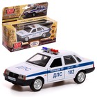 Машина металлическая LADA-21099 «Спутник полиция», 12 см, открываются двери и багажник, цвет белый - Фото 1