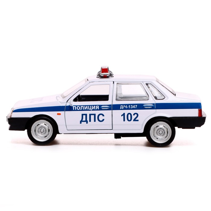 Машина металлическая LADA-21099 «Спутник полиция», 12 см, открываются двери и багажник, цвет белый - фото 1905822277