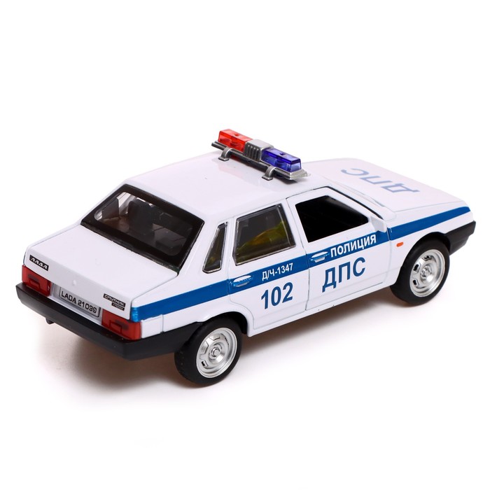 Машина металлическая LADA-21099 «Спутник полиция», 12 см, открываются двери и багажник, цвет белый - фото 1905822278