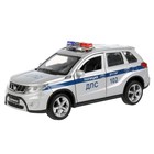Машина металлическая «Suzuki Vitara полиция», 12 см, открываются двери и багажник, цвет серебристый - фото 9328143
