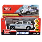 Машина металлическая «Suzuki Vitara полиция», 12 см, открываются двери и багажник, цвет серебристый - фото 6446212