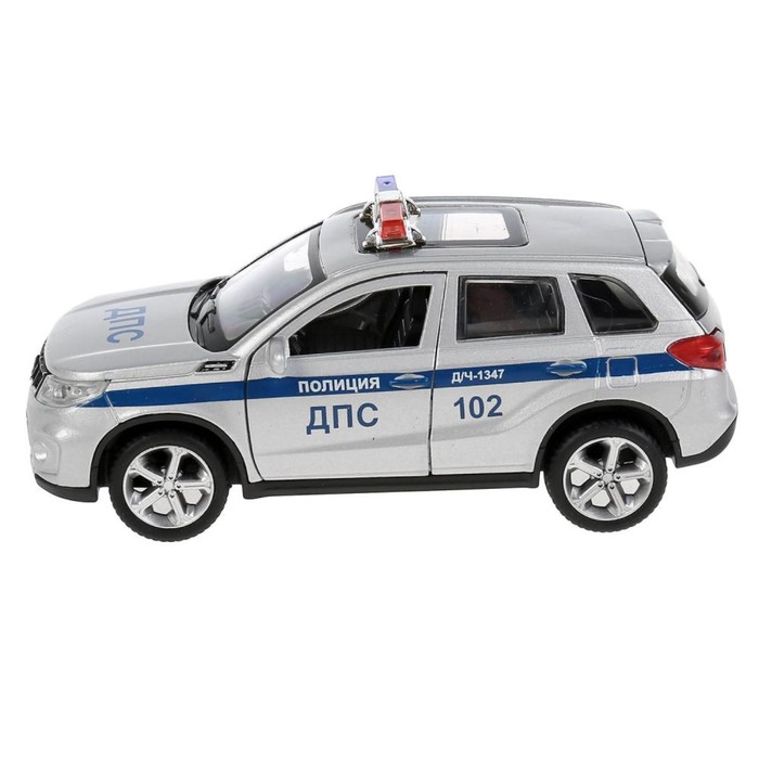 Машина металлическая «Suzuki Vitara полиция», 12 см, открываются двери и багажник, цвет серебристый - фото 1905822306
