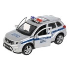 Машина металлическая «Suzuki Vitara полиция», 12 см, открываются двери и багажник, цвет серебристый - фото 6446214