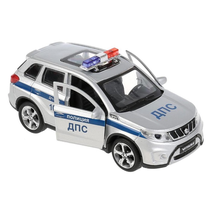 Машина металлическая «Suzuki Vitara полиция», 12 см, открываются двери и багажник, цвет серебристый - фото 1905822309