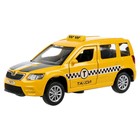 Машина металлическая Skoda Yeti такси», 12 см, световые и звуковые эффекты, открываются двери и багажник, инерция - фото 23888278