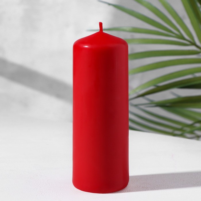 Свеча - цилиндр, 4х12 см, 15 ч. красная - Фото 1