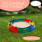 Песочница детская пластиковая, 136 × 136 × 18 см, с набором для игр, «Туба-Дуба» - фото 299268976