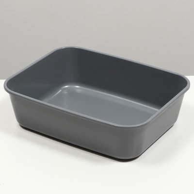 Туалет для кошек «Сима» FIX, 29×38×10.5 см, без сетки, пластик, серый