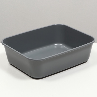 Туалет для кошек «Сима» FIX, 29×38×10.5 см, без сетки, пластик, серый