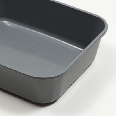 Туалет для кошек «Сима» FIX, 29×38×10.5 см, без сетки, пластик, серый