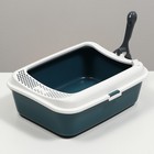 Туалет Сима с бортом + совок-микс 30×39×13.5 см серый - Фото 3