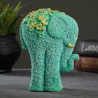 Фигура "Слон из цветов" бирюзовый с позолотой 18х12х10см - фото 318574930