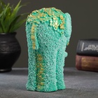 Фигура "Слон из цветов" бирюзовый с позолотой 18х12х10см - фото 809517865