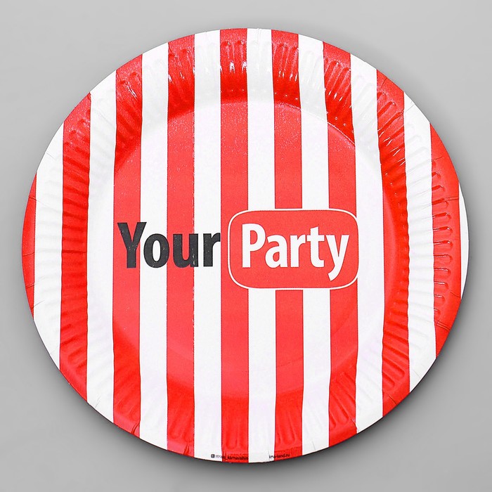 Тарелка одноразовая бумажная "Your party", 18 см - фото 1905822464