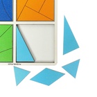 Головоломка геометрическая деревянная «Квадраты», 3 уровень (2 шт.), 12 квадратов - Фото 3