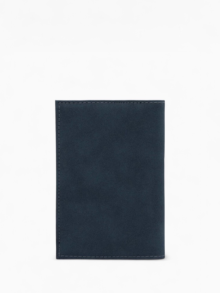 Обложка для паспорта, искусственная кожа, герб 3D, тёмно-синяя