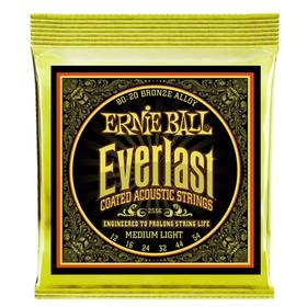 Струны для акустической гитары ERNIE BALL 2556 - Everlast 80/20 Bronze(12 - 16 - 24w - 32 - 44 - 54)