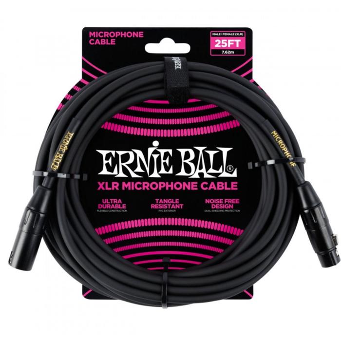 Микрофонный кабель ERNIE BALL 6073 - XLR - XLR, 7,62 м, чёрный.