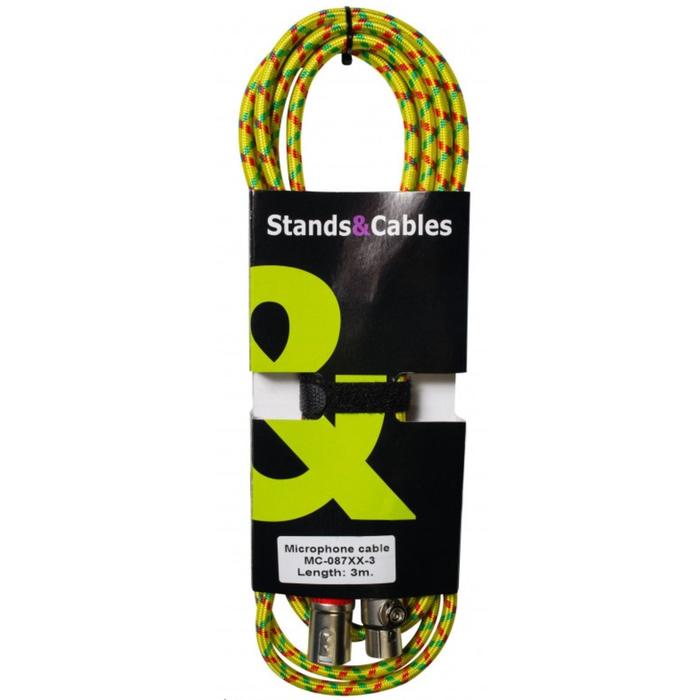 Микрофонный кабель STANDS & CABLES MC - 087XX - в тканевой оплетке. Разъемы: XLR мама - XLR папа.