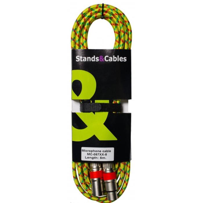 Микрофонный кабель STANDS & CABLES MC - 087XX - в тканевой оплетке. Разъемы: XLR мама - XLR папа. - Фото 1