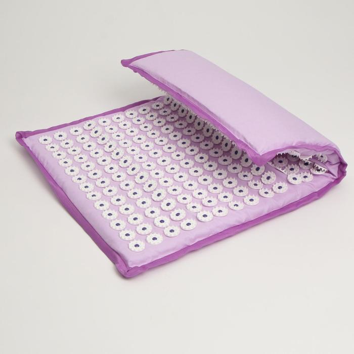Иппликатор-коврик, сиреневый, в бархатном чехле 45x67 см 23444