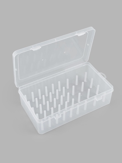 Органайзер для ниток, 42 катушки, 23.7×13.7×6.6 см, прозрачный