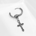 Пирсинг в ухо «Кольцо» крест, d=12 мм, цвет чернёное серебро - фото 6446587