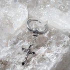 Пирсинг в ухо «Кольцо» крест, d=12 мм, цвет чернёное серебро - Фото 3
