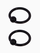 Пирсинг в нос «Кольцо и бусина», d=8.5 мм, пара, чёрный - Фото 3