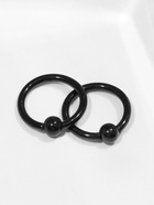 Пирсинг в нос «Кольцо и бусина», d=8.5 мм, пара, чёрный - Фото 4