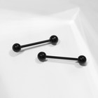 Пирсинг в язык «Штанга», L=2, d=0.4 см, пара, чёрный - Фото 2