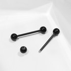Пирсинг в язык «Штанга», L=2, d=0.4 см, пара, чёрный - Фото 3