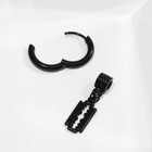 Пирсинг в ухо «Кольцо» лезвие, d=13 мм, цвет чёрный - Фото 3