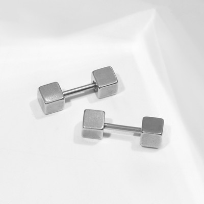Пирсинг универсальный «Кубики», набор 2 шт., L=9 мм, цвет серебро