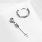 Пирсинг в ухо «Кольцо» стрела, d=12 мм, цвет серебро - Фото 3
