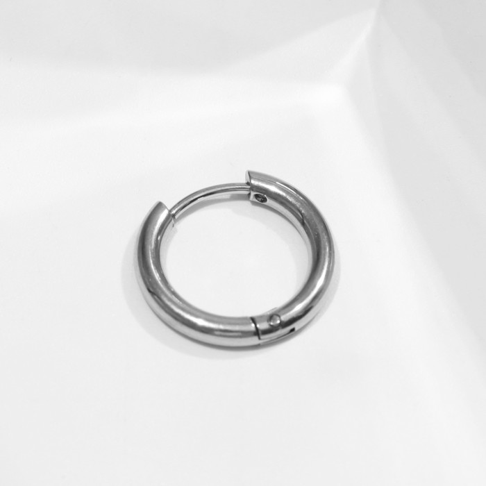 Пирсинг в ухо «Кольцо» классик, внешний d=16 мм, внутренний d=12 мм, цвет серебро
