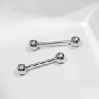 Пирсинг в язык «Штанга», L=2, d=0.4 см, пара, цвет серебро - Фото 2