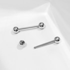 Пирсинг в язык «Штанга», L=2, d=0.4 см, пара, цвет серебро - Фото 3