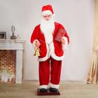 Дед Мороз "В красном костюме, с колокольчиком" двигается, музыка 180 см - фото 9329211