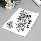 Переводная тату на тело чёрная «Розы с тенями», 21×15 см - Фото 2