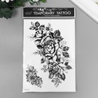 Переводная тату на тело чёрная «Розы с тенями», 21×15 см - Фото 3