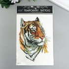 Татуировка на тело цветная "Амурский тигр" 21х15 см - Фото 3